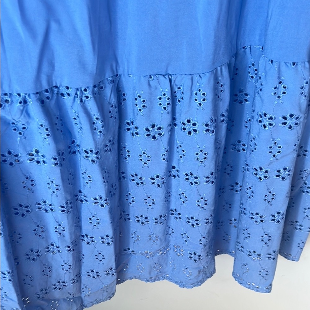 NWOT Maurices Women’s Blue Pleated Maxi‎ Dress with Floral Detail Size Small - Picture 2 of 4